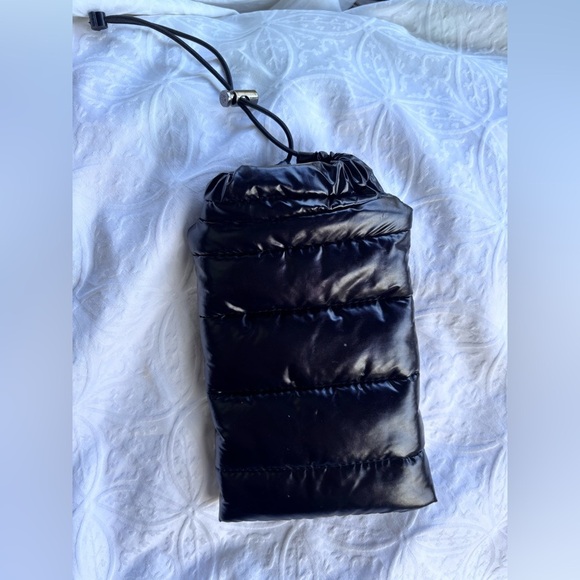 Accessories - Black Puffer Drawstring Bag- Cosmetics/Glasses